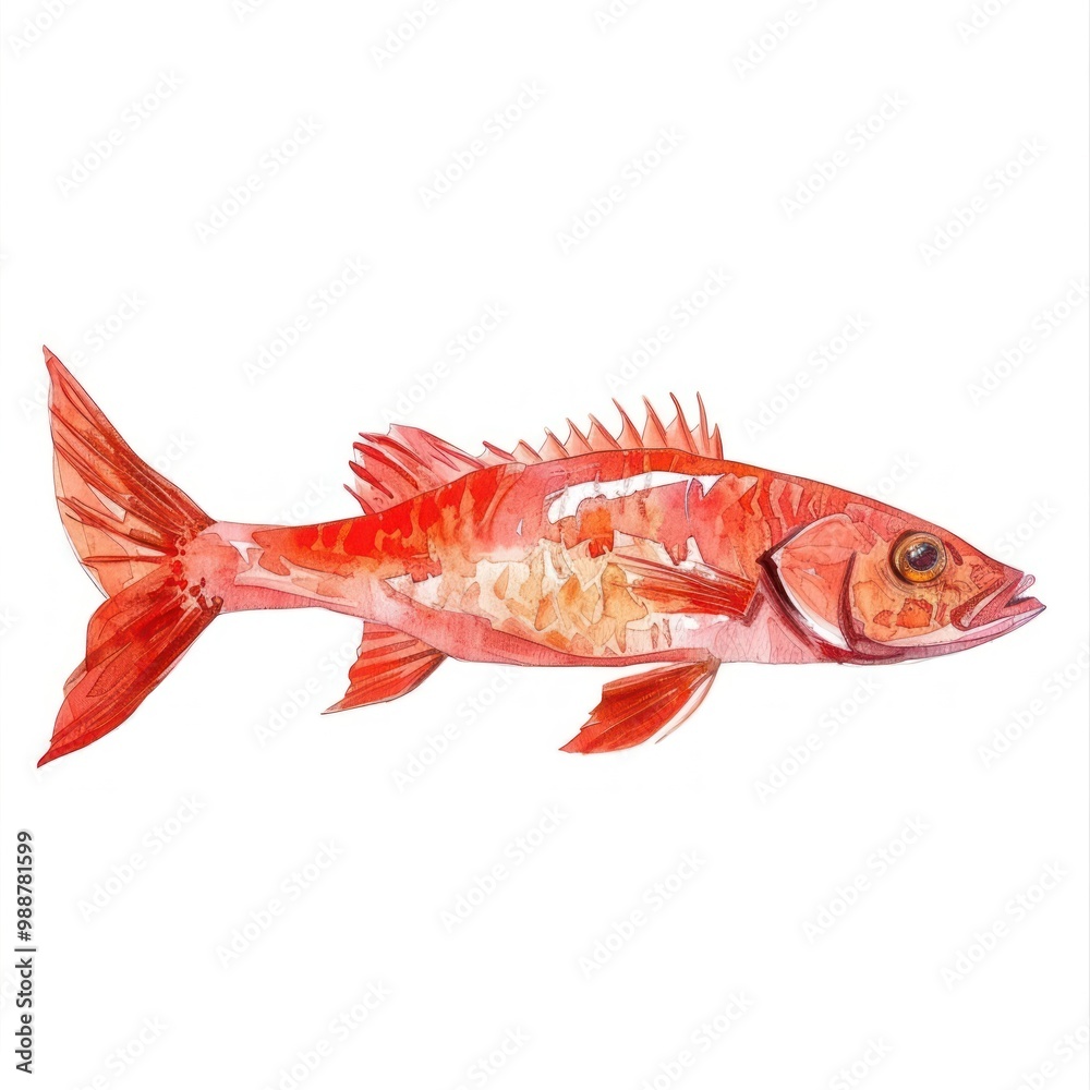 Fototapeta premium Vibrant watercolor fish illustration