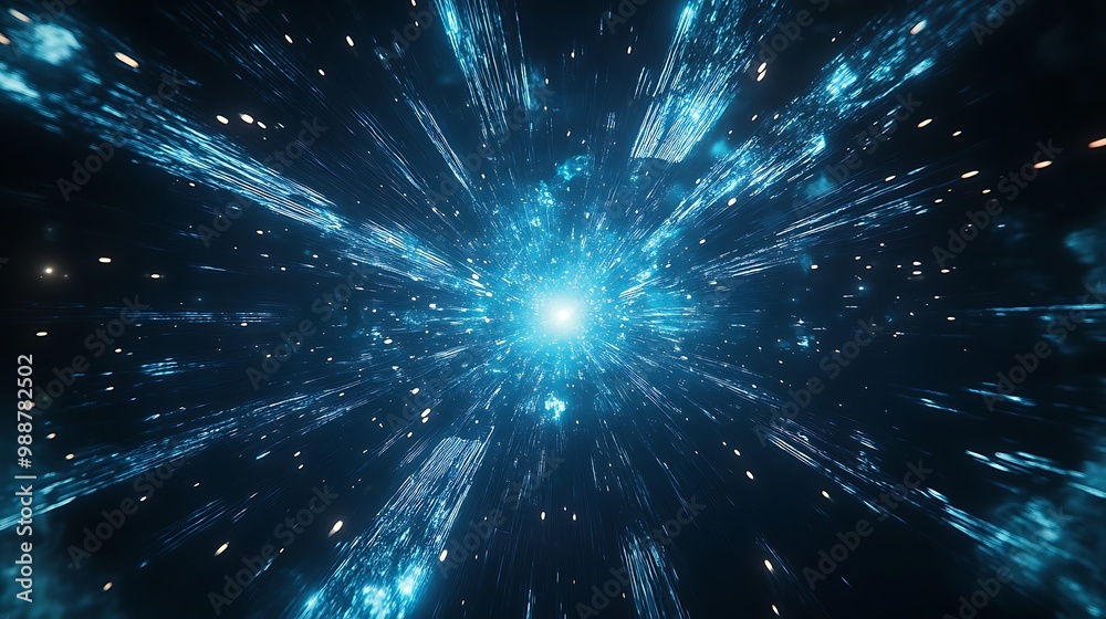 Naklejka premium Futuristic Technology: Abstract Digital Interfaces, Data Networks, and AI Conceptual Art