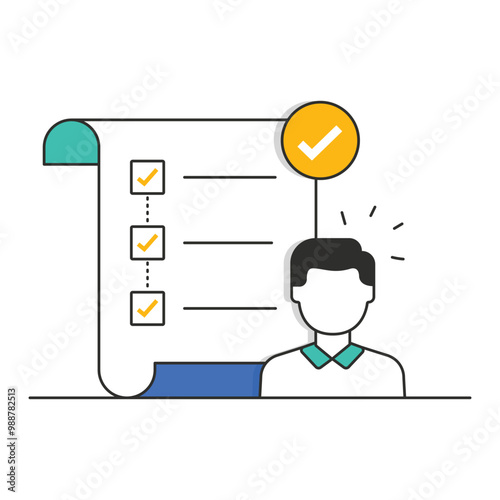 Project Requirements Gathering Icon Design. Representing Project Planning.Requirement Analysis.Client Communication.Information Gathering. EPS icon.