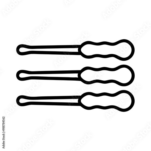 Three black hairbrushes are shown in a row. The brushes are all the same size and shape