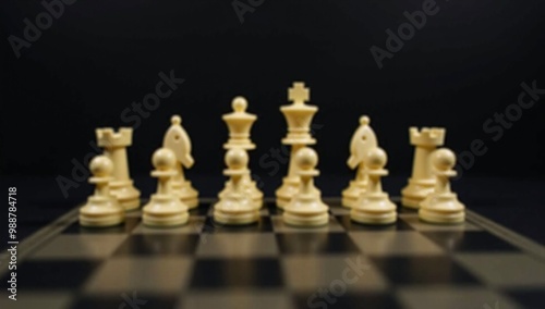 A chess board with white pieces on it.