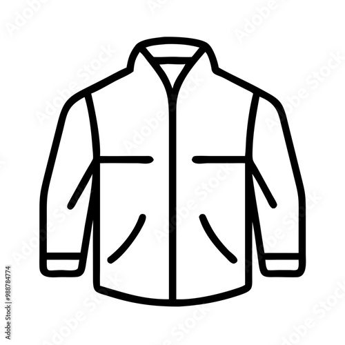 A jacket with a zipper on the front. The jacket is white and has a black zipper. The jacket is a winter coat