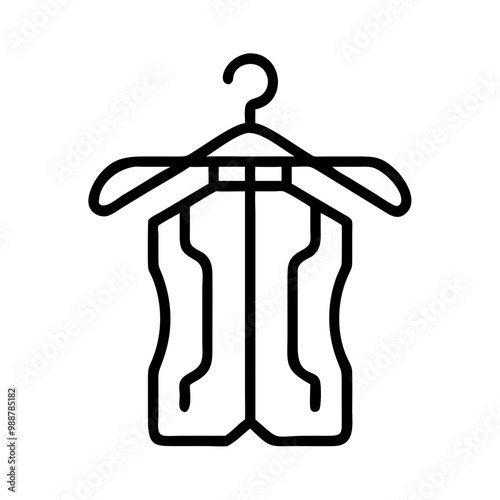 A black and white image of a shirt hanging on a hanger. Concept of formality and professionalism