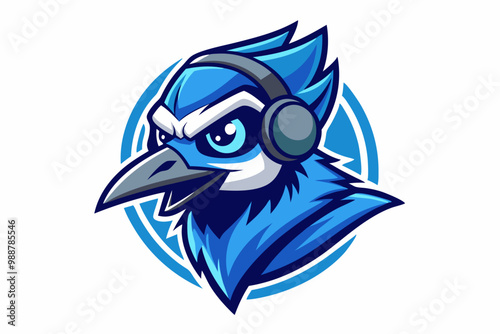 Blue Jay head mascot logo design vector