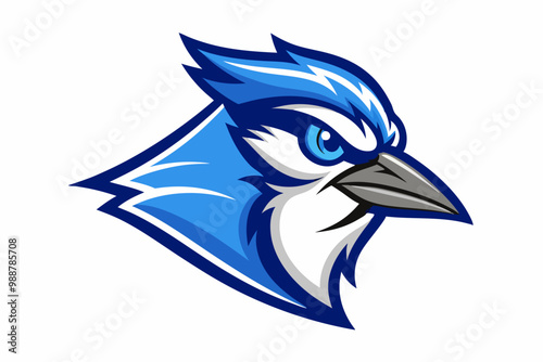 Blue Jay head mascot logo design vector