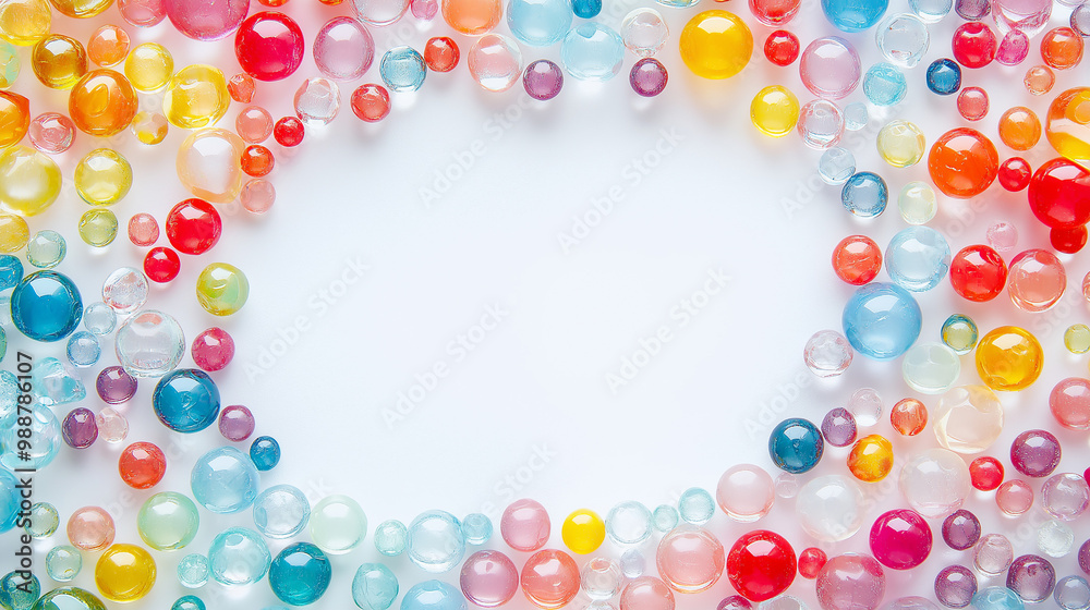 beads: a delicate frame made from scattered beads, spaced evenly with plenty of white space on a clean background, the beads are arranged carefully to showcase their round shapes and vibrant colors beads: a delicate frame made from scattered beads, spaced evenly with plenty of white space on a clean background, the beads are arranged carefully to showcase their round shapes and vibrant colors