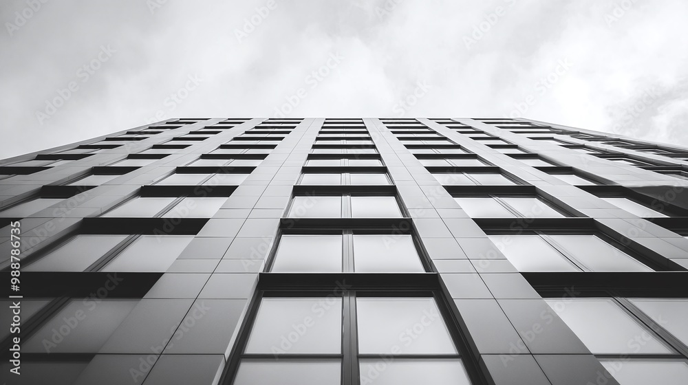 modern building from a bottom perspective, illustrating the geometric lines and monochrome architecture in black and white, perfect for architectural photography modern building from a bottom perspective, illustrating the geometric lines and monochrome architecture in black and white, perfect for architectural photography