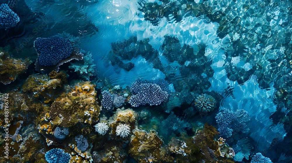 Obraz premium Stunning Underwater View of a Vibrant Coral Reef