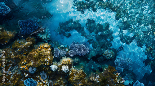 Stunning Underwater View of a Vibrant Coral Reef