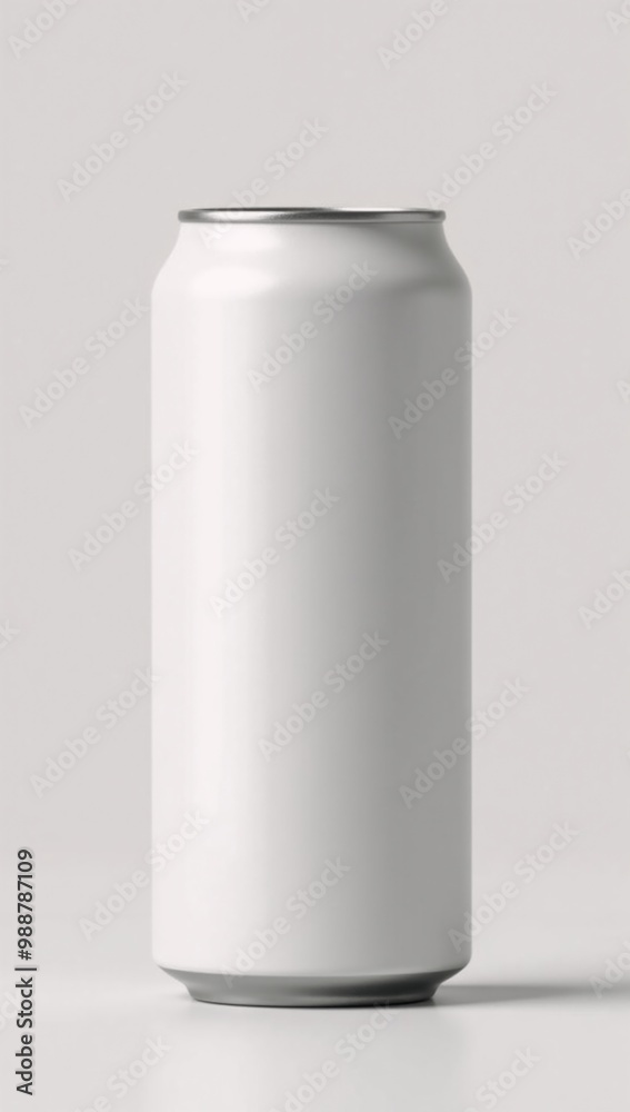 A can of soda on a white surface. A can of soda on a white surface.