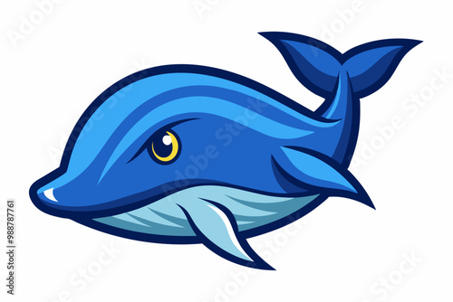 Blue Whale head mascot design vector