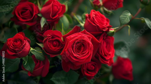 Close-Up of Red Roses in Bloom - Romantic Flower Photography