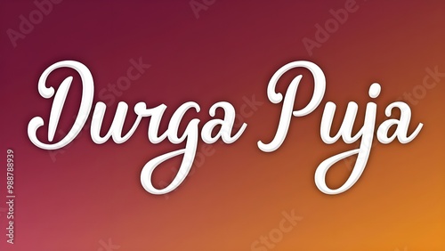 Durga Puja typography for navratri indian festival. photo