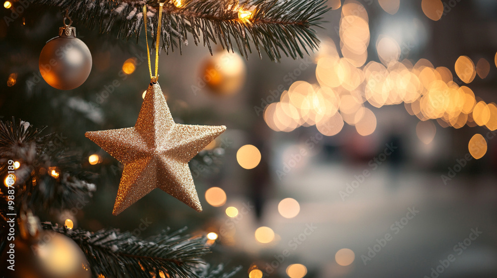 christmas tree with lights background 