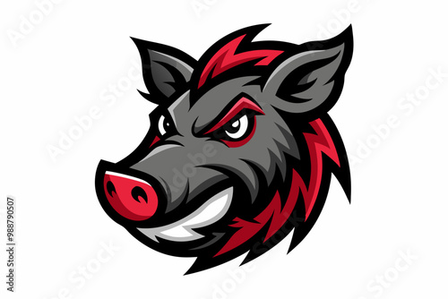 Boar head mascot logo design vector photo