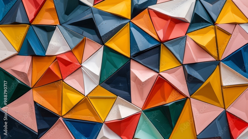 Abstract colorful background with 3D geometric elements Abstract colorful background with 3D geometric elements