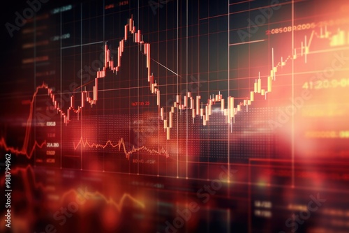 Digital stock market background chart candlestick chart.