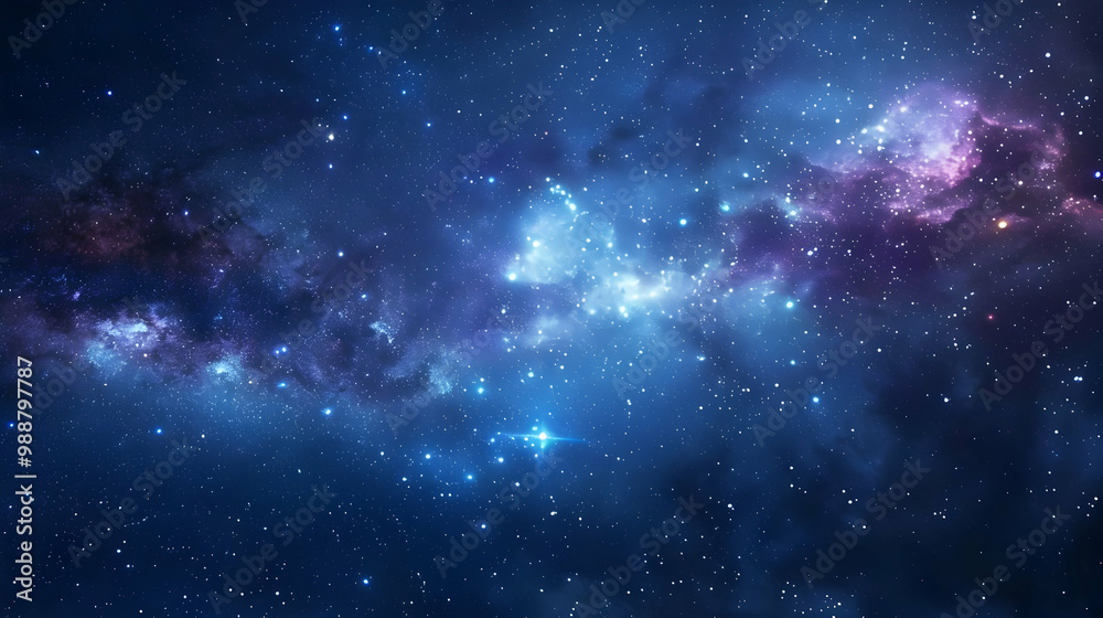 Naklejka premium Cosmic Symphony: A Starry Night in the Galaxy