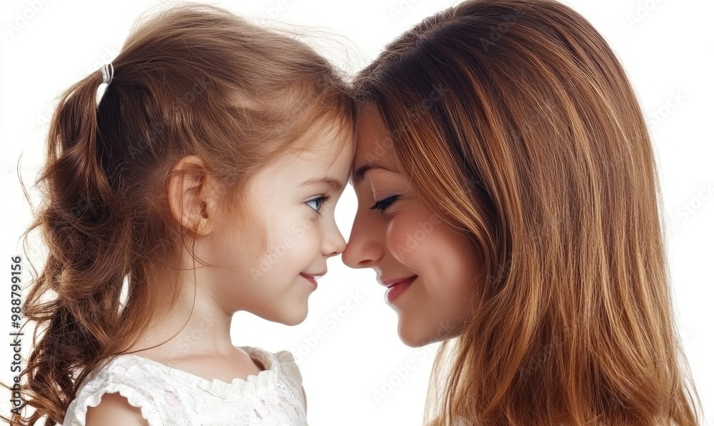A mother and daughter are hugging each other A mother and daughter are hugging each other