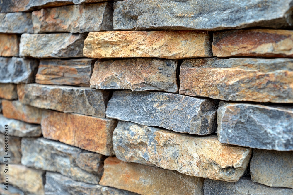 Close-up of a Stacked Stone Wall with Irregularly Shaped Stones Close-up of a Stacked Stone Wall with Irregularly Shaped Stones