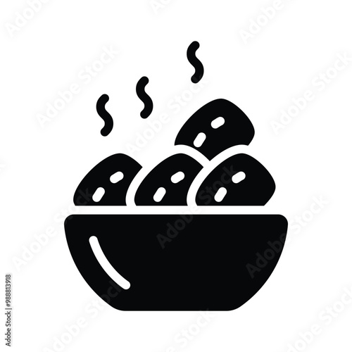 Simple food bowl icon used for serving ideas