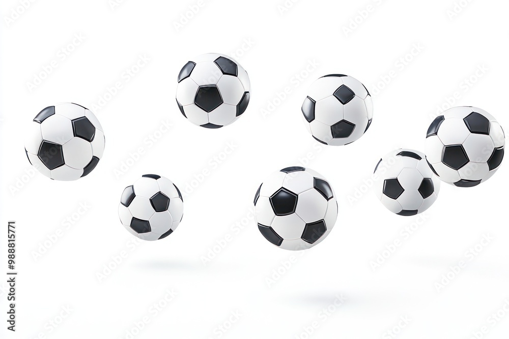 Soccer balls border soccer background floating. Soccer balls border soccer background floating.