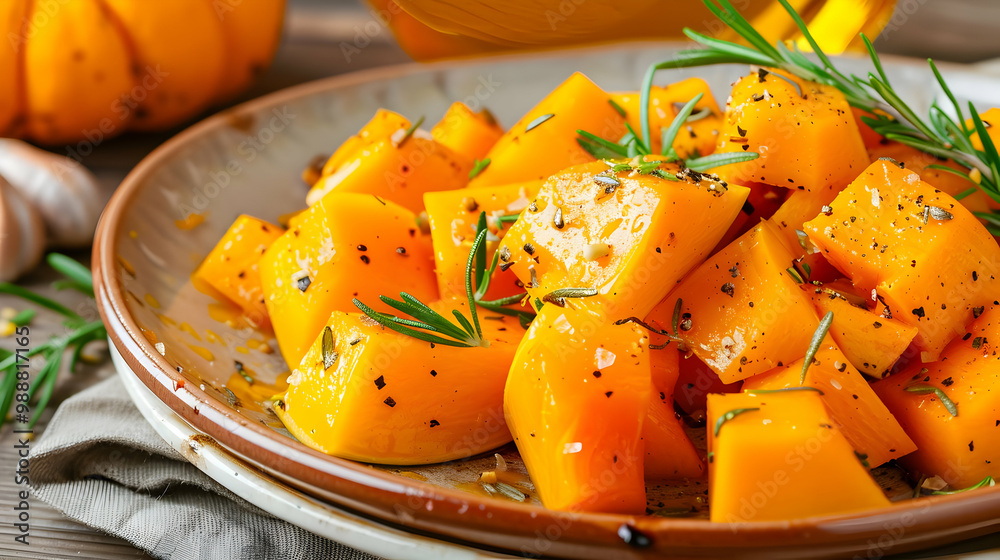 Roasted Pumpkin with Rosemary and Garlic: A Fall Delight Roasted Pumpkin with Rosemary and Garlic: A Fall Delight