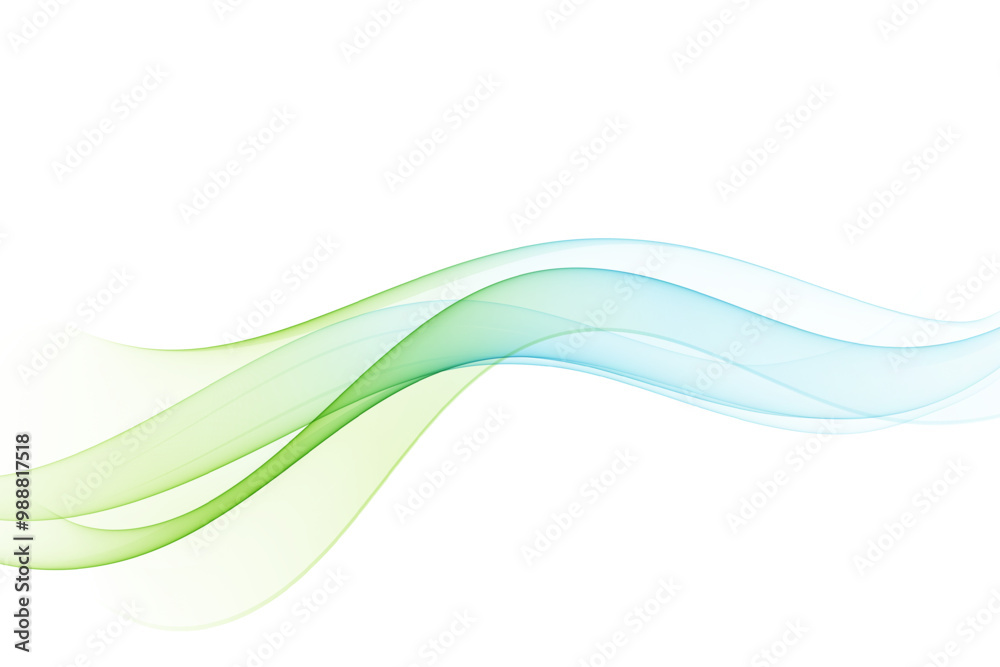 Blue and green transparent wave flow. Blue and green transparent wave flow.