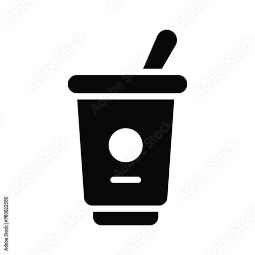 Creamy yogurt icon for wellness and food projects