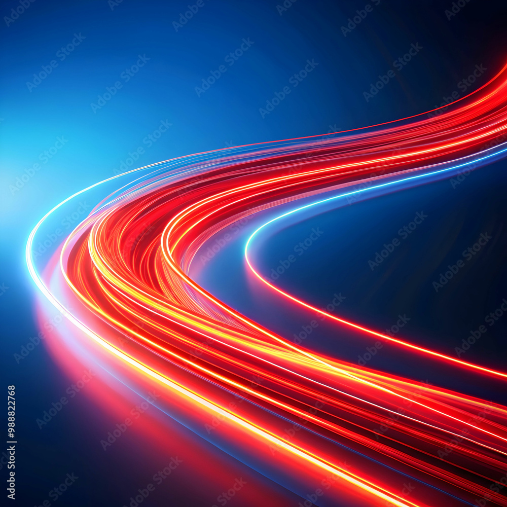 abstract red light trail on blue background abstract red light trail on blue background