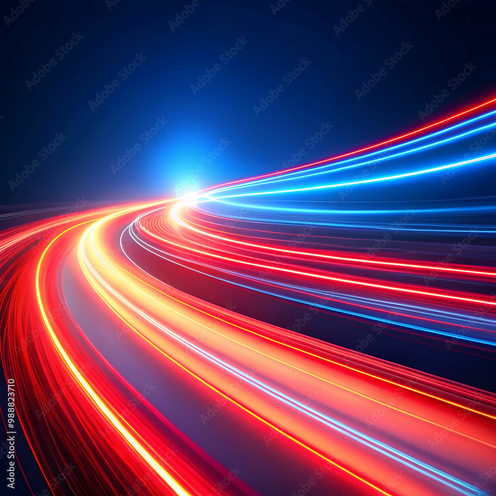 abstract red light trail on blue background abstract red light trail on blue background