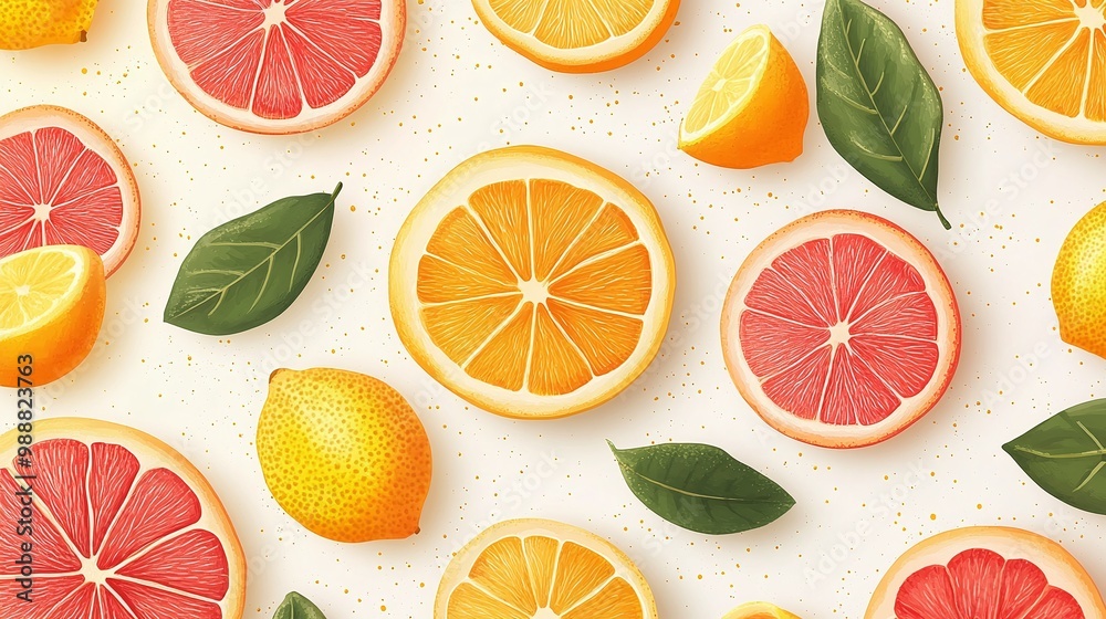 fresh citrus fruit slices pattern with lemons oranges and grapefruits creating a colorful vibrant design background for textiles fabric and home decor ideal for summer fashion fresh citrus fruit slices pattern with lemons oranges and grapefruits creating a colorful vibrant design background for textiles fabric and home decor ideal for summer fashion