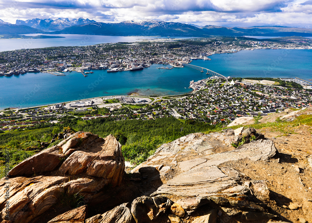 Tromso panorama miasta w Norwegii