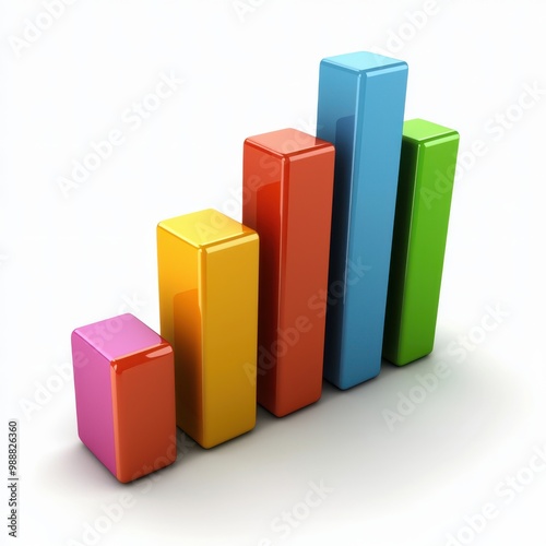 Colorful Rising Bar Graph Illustration