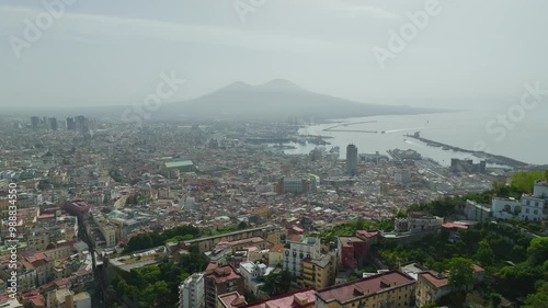 Wallpaper Mural Drone view of Naples and Vesuvius from Castel Sant'Elmo, Campania, Italy, Europe Torontodigital.ca