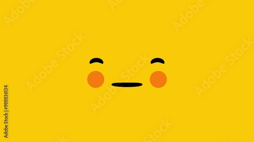 Animated colorful funny face emoji background
