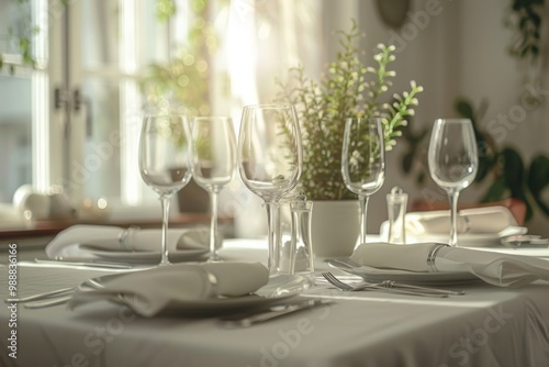 Elegant dining table setting in soft light, MZ