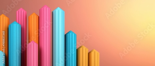 Colorful Pencils on Gradient Background