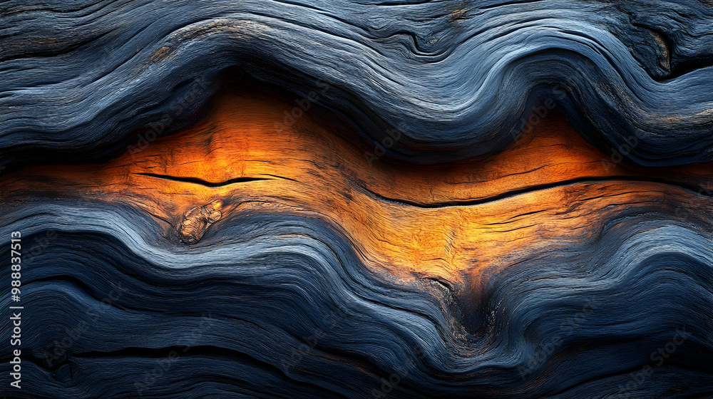 Fototapeta premium Abstract Wooden Background with Blue and Orange Colors