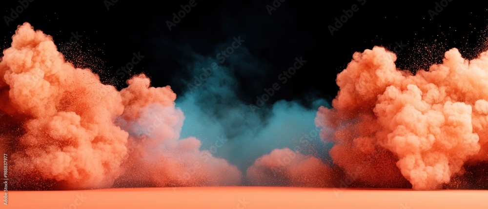 Colorful Smoke Clouds in a Dramatic Scene