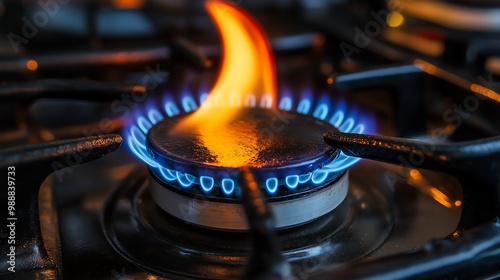 close up of a gas stove economic genarative ai photo