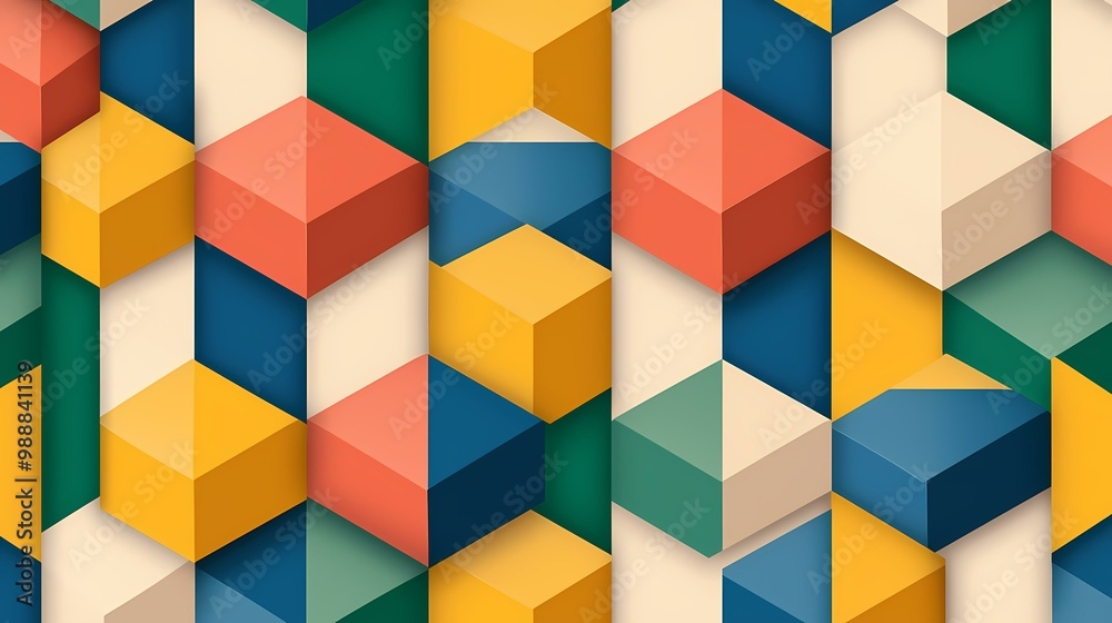 The image is a colorful abstract pattern made of geometric shapes. The image is a colorful abstract pattern made of geometric shapes.