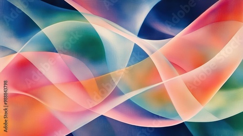 Abstract design featuring flowing curves and soft colors, evoking movement and fluidity.