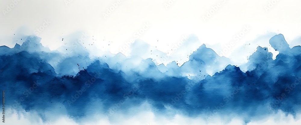 Abstract blue watercolor background with clouds. Abstract blue watercolor background with clouds.