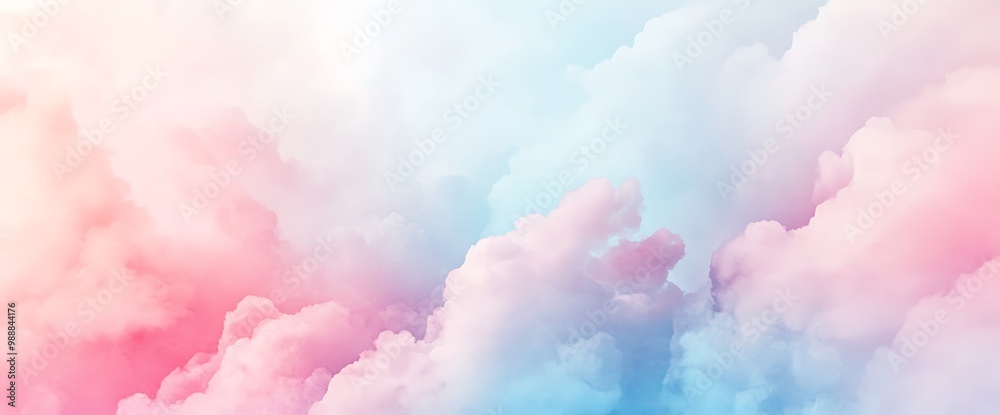 Soft pink and blue clouds in the sky. Soft pink and blue clouds in the sky.