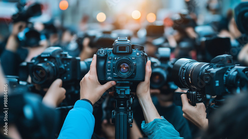 Crowd of Photographers Capturing a Moment photo