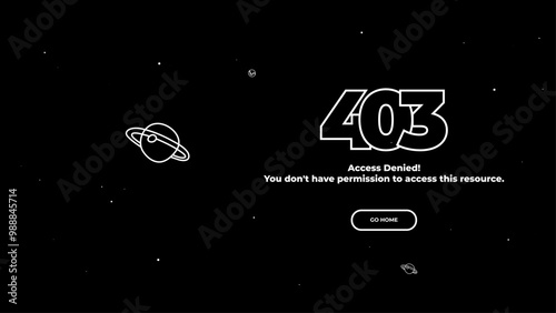 403 Forbidden error page. Vector layout template