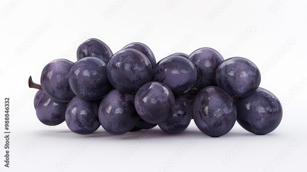 Fresh purple grapes cluster with a glossy surface, perfect for healthy snacks or vibrant culinary presentations. Fresh purple grapes cluster with a glossy surface, perfect for healthy snacks or vibrant culinary presentations.