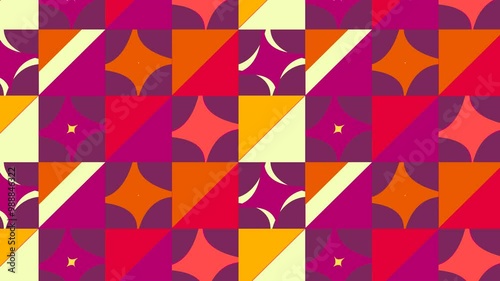Flat multicolor abstract geometric shape motion