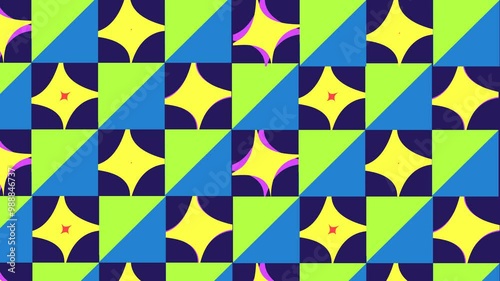 Flat multicolor abstract geometric shape motion